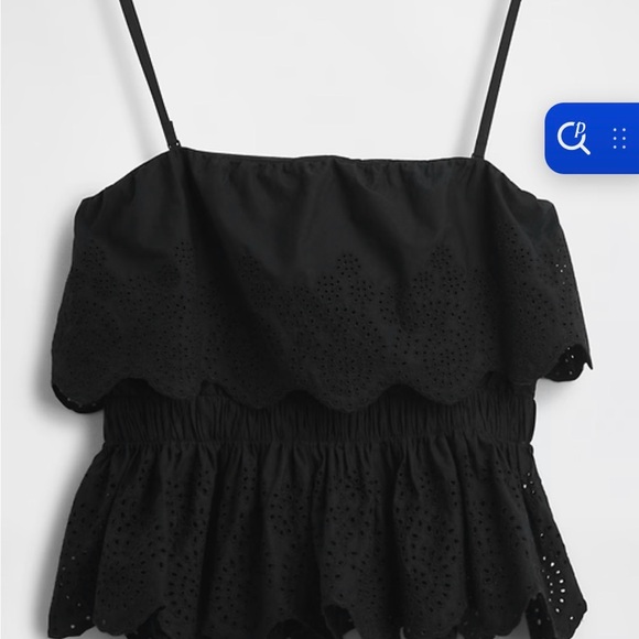 Poplin Eyelet Ruffle Top - Picture 2 of 6